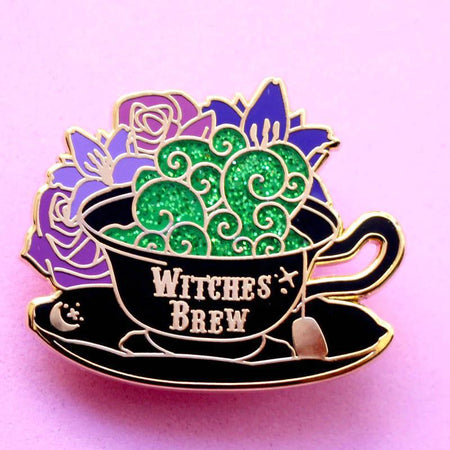 Glitter Punk Enamel Pin - Witches Brew