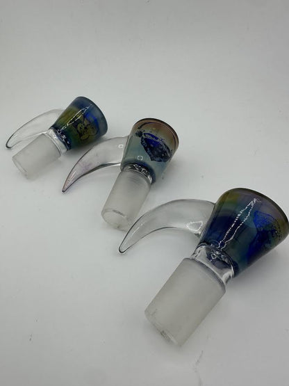 JP Killman Glass Flower 18mm Bowl / Slide - Laser Etched w/ Horn