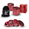 STR8 RYPR 40mm 4-piece red herb grinder with sharp teeth and pollen catcher, ideal for spices and herbs.