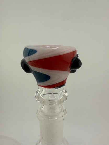 Filla John Glass Dead Red, White & Blue 14mm Bowl