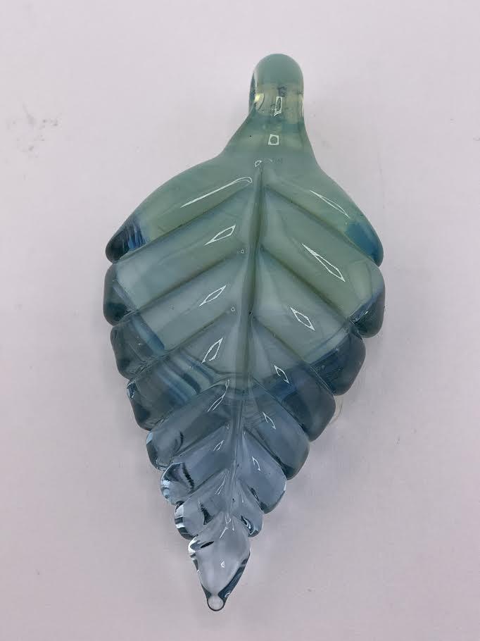 Madelyn Glass Pendant- Small Leaf