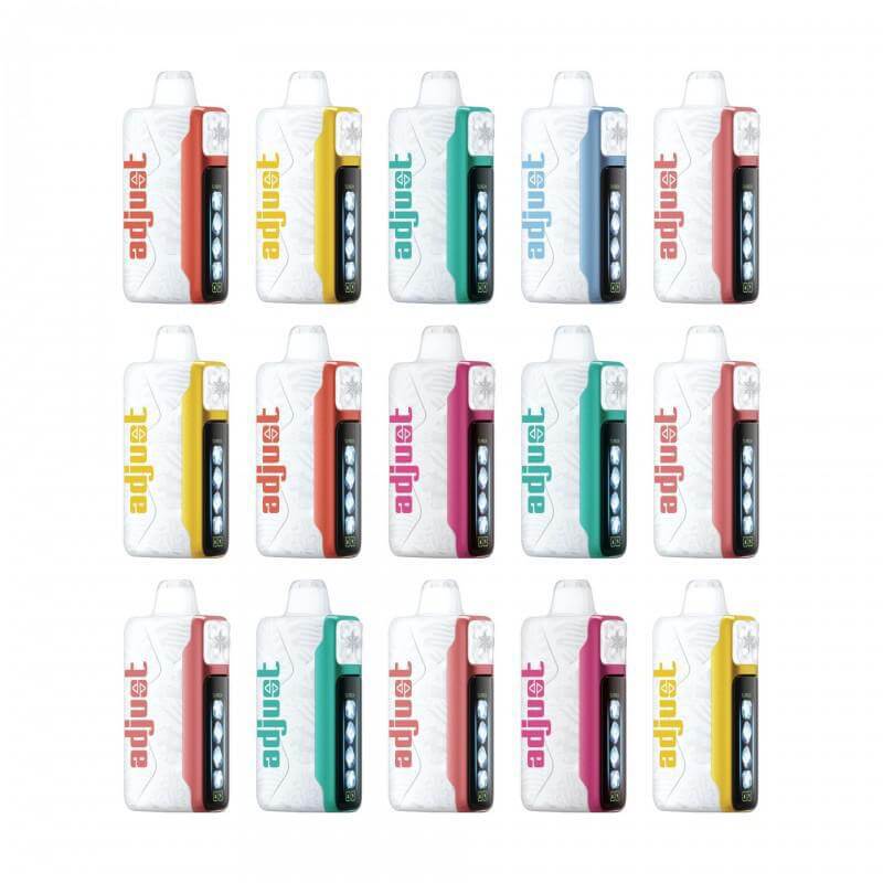 Adjust MyCool Disposable Nicotine Vapes in various colors, showcasing ultimate customization and cool vaping experience.