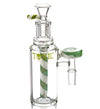 Toxic Glass Swirl 14mm/90 Ashcatcher with a green swirl design for smooth, filtered hits and enhanced smoking experience.