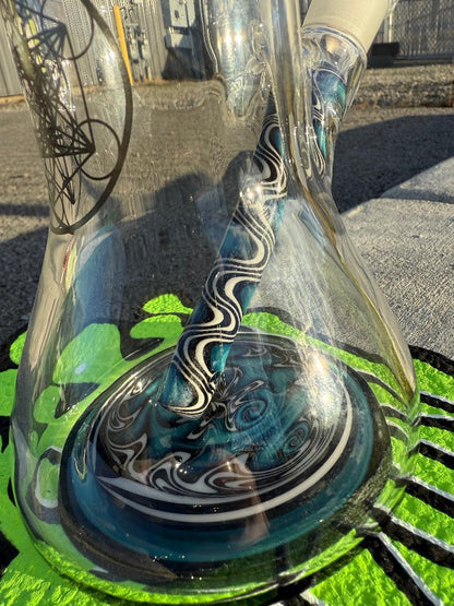 Highgrade Glass Flower Beaker - Wig Wag Reversal Bottom, Downstem, & Bowl 14mm 45°