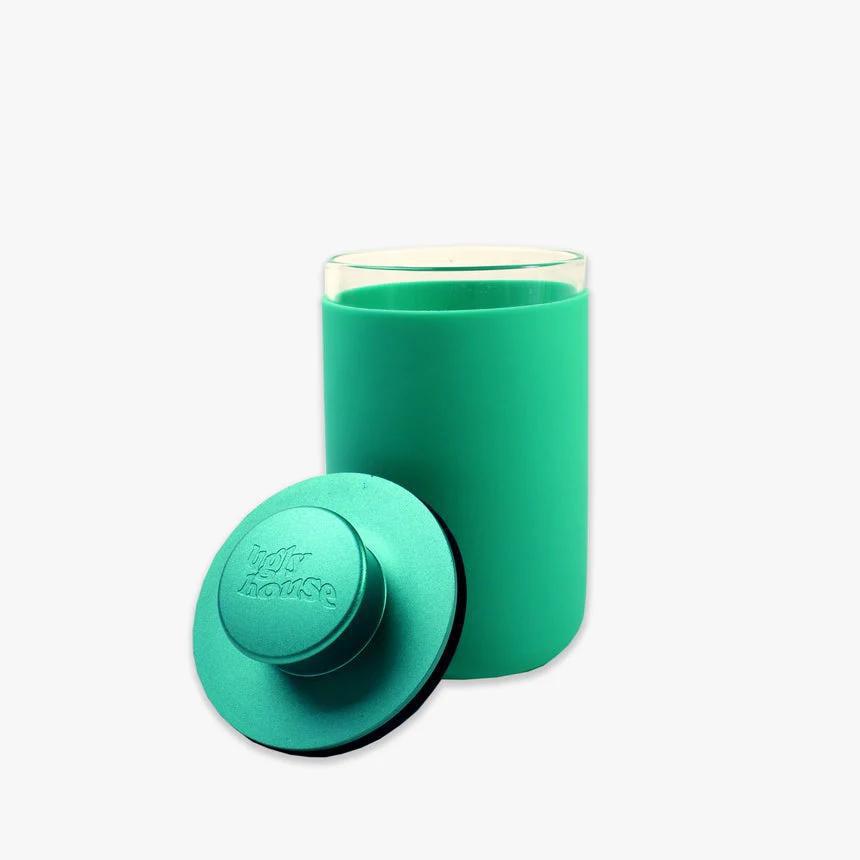 Ugly House Stash Air – 9 oz teal air-tight container for discreet, stylish storage of herbs and snacks.