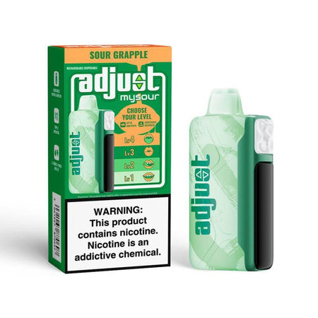 Adjust MySour 40K Disposable Vape in Sour Grapple Flavor with customizable sour levels.