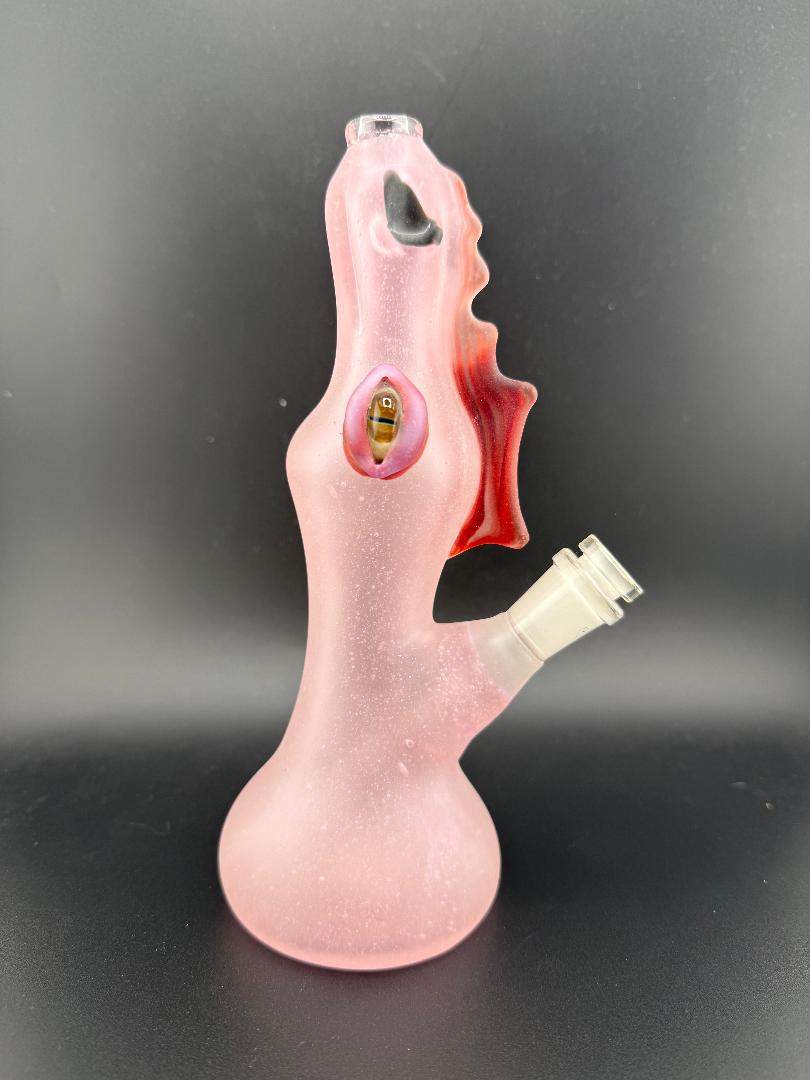 Phranq Glass Pink Sand Blasted Dragon Rig 10mm 45°