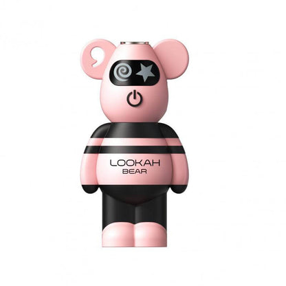 Lookah Bear 510 battery in limited edition pink design, featuring cute bear shape and lanyard hole for convenience.