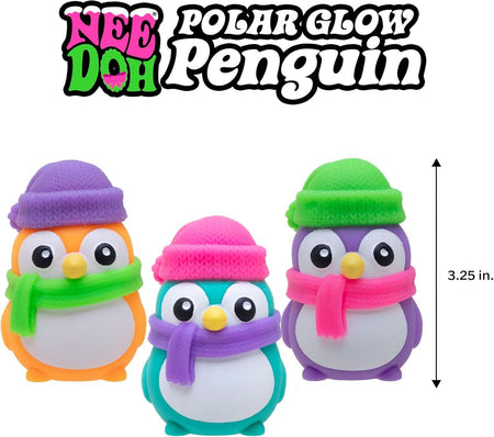 NeeDoh Polar Glow Penguin Squish Toy by Schylling