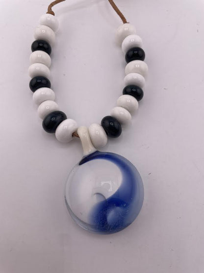 Phranq Glass Necklace -  Blue Swirl