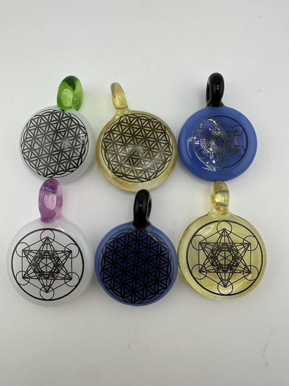Highgrade Glass Pendant - Sacred Geometry