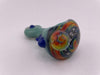 Highgrade Glass Dry Pipe  - Green Reversal Wig Wag Cap