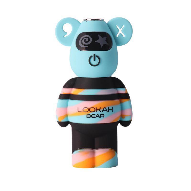 Lookah Bear 510 Battery in limited edition tie dye design, featuring a cute bear shape and soft silicone body.