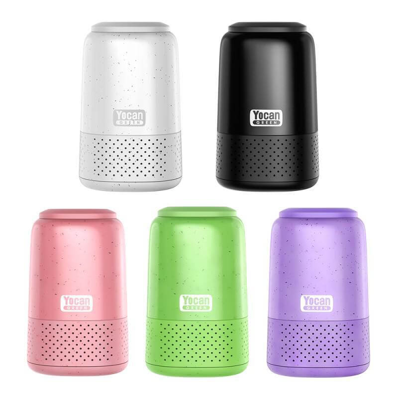 Yocan Green Invisibility Cloak Disposable Air Filters in various colors: white, black, pink, green, and purple.