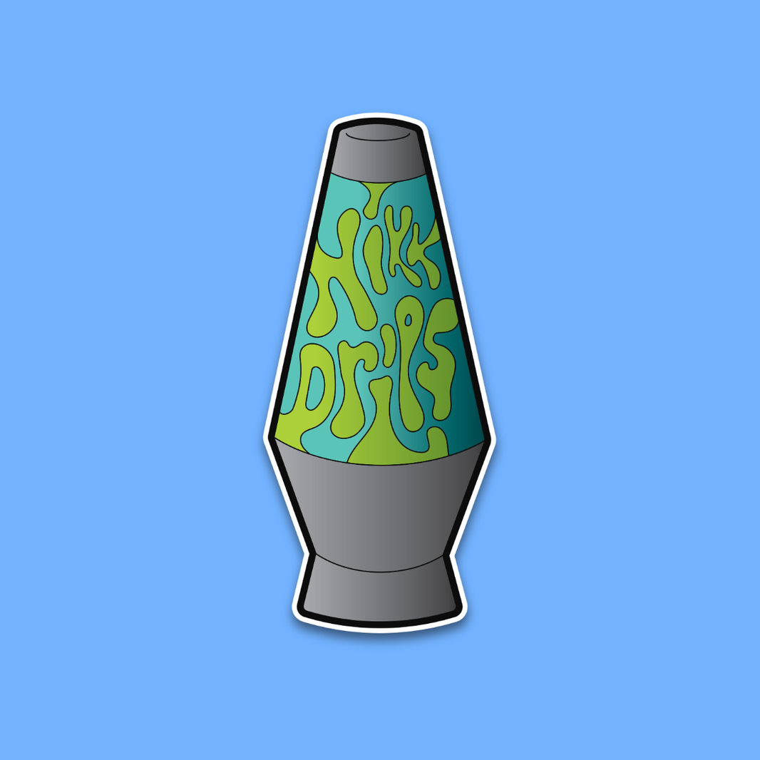 BBB Sticker Lava Lamp design featuring vibrant retro colors in a lava lamp style with 'Nikk Drips' text.