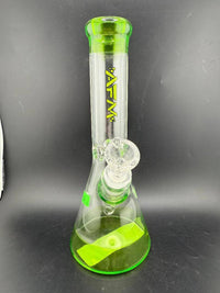 AFM Glass 10" Breen & Clear Beaker 14mm 45° with unique green and clear design for smooth hits.
