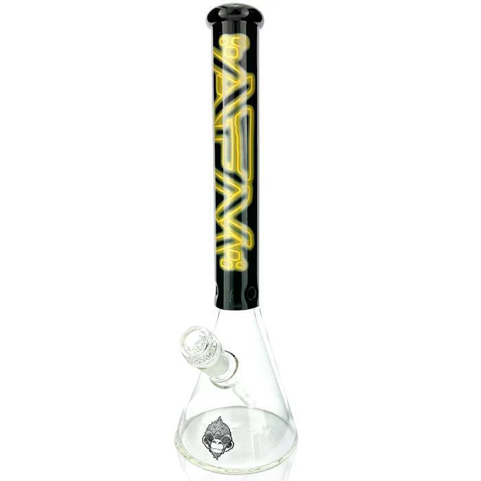 AFM Glass 16" Neon Beaker Flower Piece 14mm 45° - Stylish and durable glass water pipe.