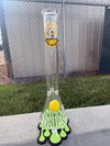 AFM Glass 18" Beaker - Sports displayed outdoors with logo and colorful base.