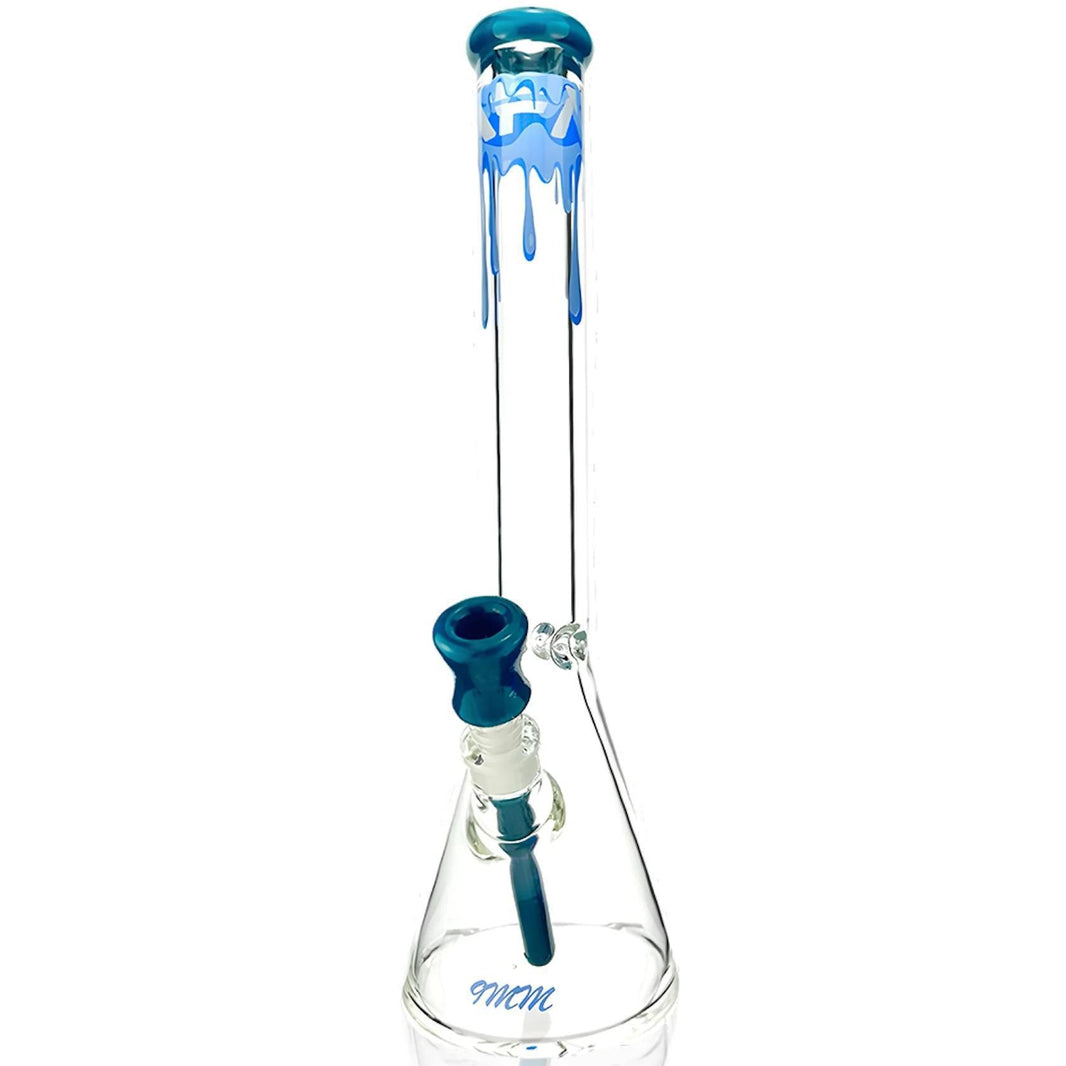 AFM Glass 18" 9mm Thick Drip Beaker TX583 14mm 45° with distinctive drip design and durable borosilicate glass construction