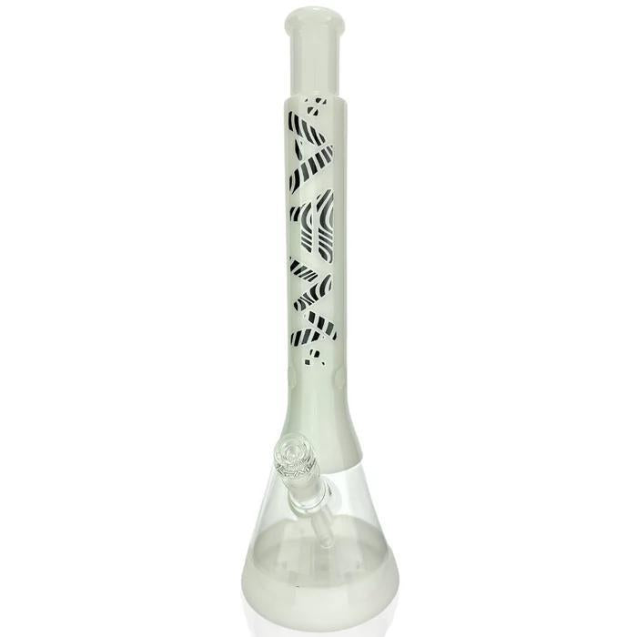 AFM Glass 18" AFM Quasar Glass Trippy Beaker 14mm 45° - Artistic design and functionality in a 18-inch beaker.