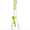AFM Glass 18" Wavy Bent Neck 7mm Colored Lip Glass Beaker T594 showcasing its unique ergonomic design and vibrant colors.