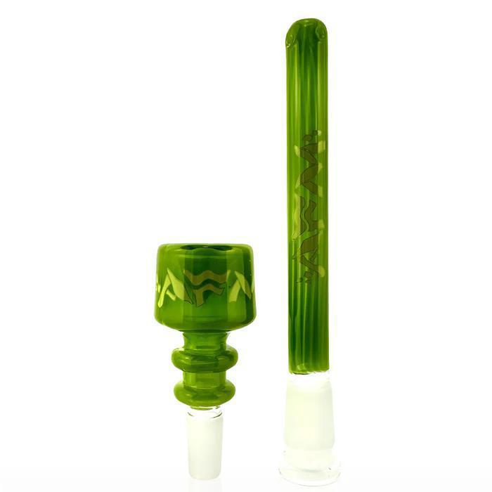 AFM Glass 18" Wavy Bent Neck 7mm Colored Lip Glass Beaker T594 accessories in green