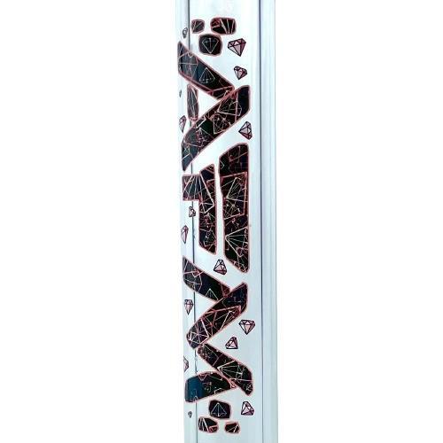 AFM Glass 18" Pink Diamond 9mm Glass Beaker 14mm 45° featuring colorful diamond prints and stylish design.