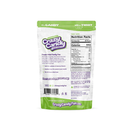 Andersen's Crazy Candy Freeze Dried ( Tangy Tarts) packaging with nutrition facts and fun branding