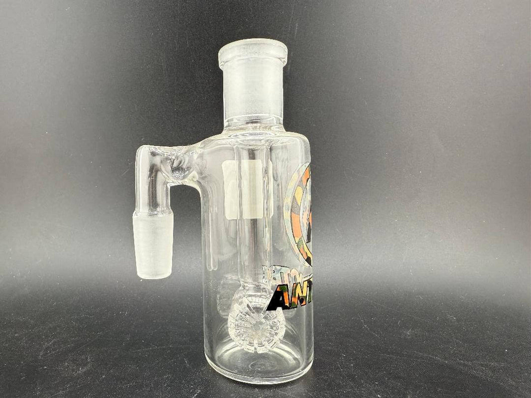 Antidote Glass 14mm 90° Ash Catcher showcasing clear borosilicate design for enhanced filtration and smoother hits.