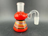 Antidote Glass14mm 90° Retti Line Worked Ash Catcher in vibrant red and multicolor line work.