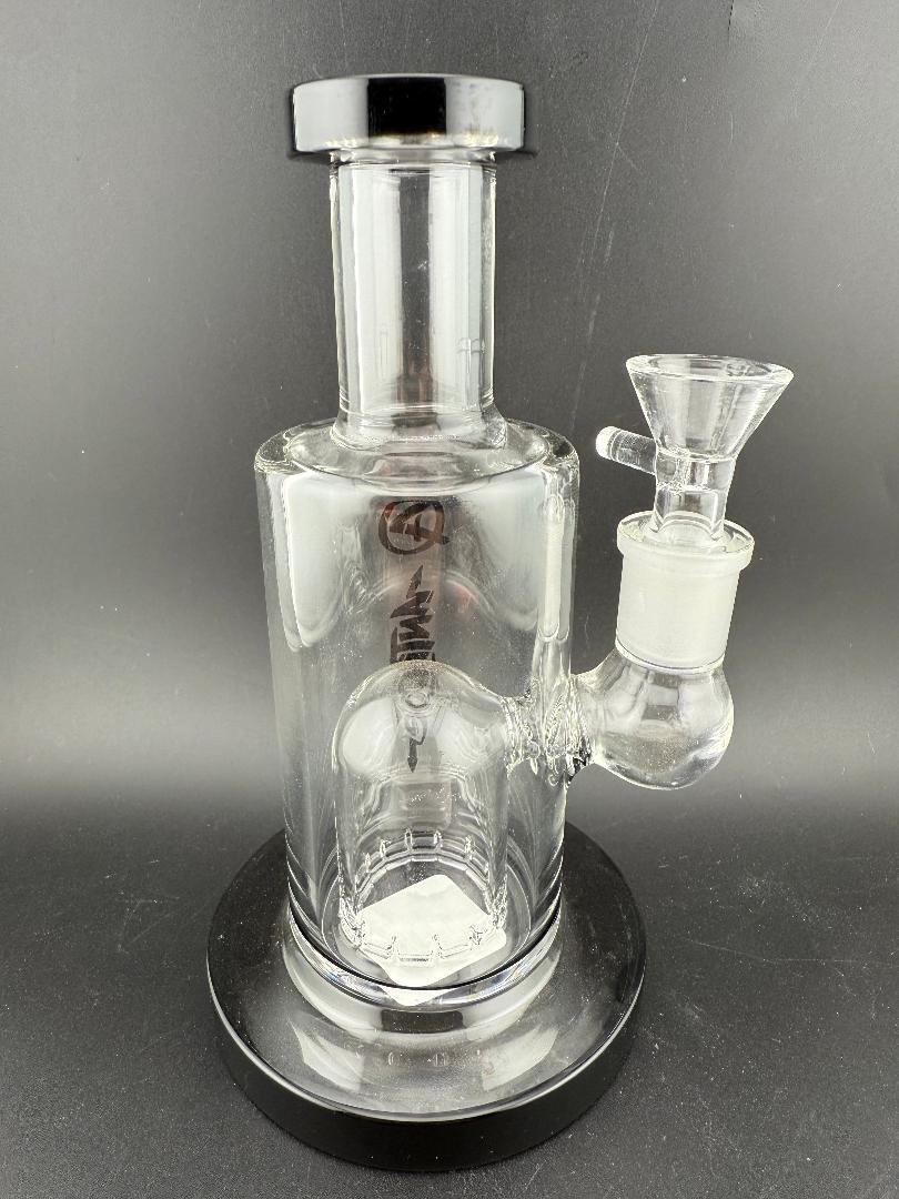 Antidote Glass Mini Mobster 6" Rig 14mm 90° in transparent glass with black base and clear joint