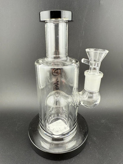 Antidote Glass Mini Mobster 6" Rig 14mm 90° in transparent glass with black base and clear joint