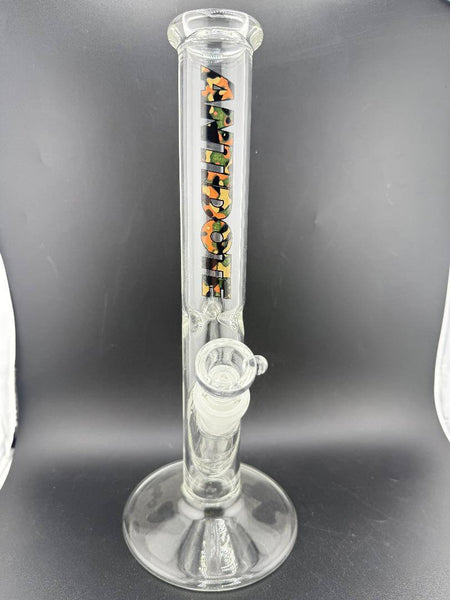 Antidote Glass Slim Straight Tube 14mm 45° with Camo logo design, made of premium borosilicate glass.