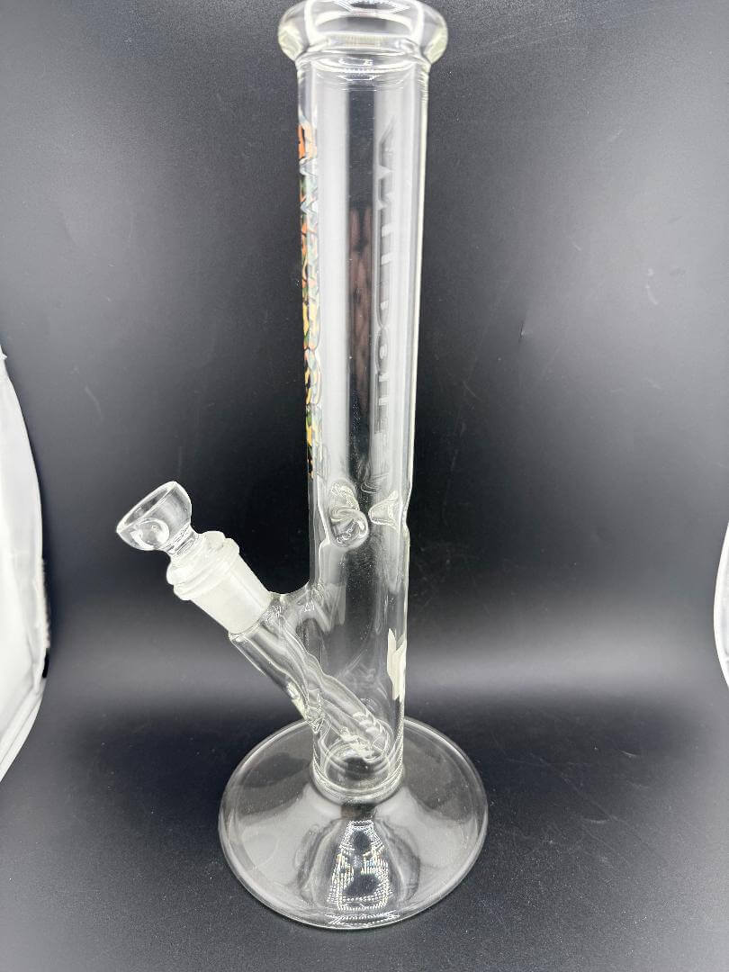 Antidote Glass Slim Straight Tube 14mm 45° – Premium borosilicate glass bong with a stylish camo or rasta logo.