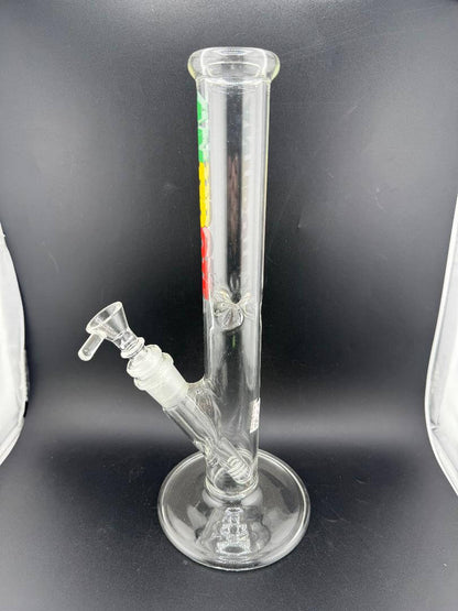 Antidote Glass Slim Straight Tube 14mm 45° with colorful logo on a black background.