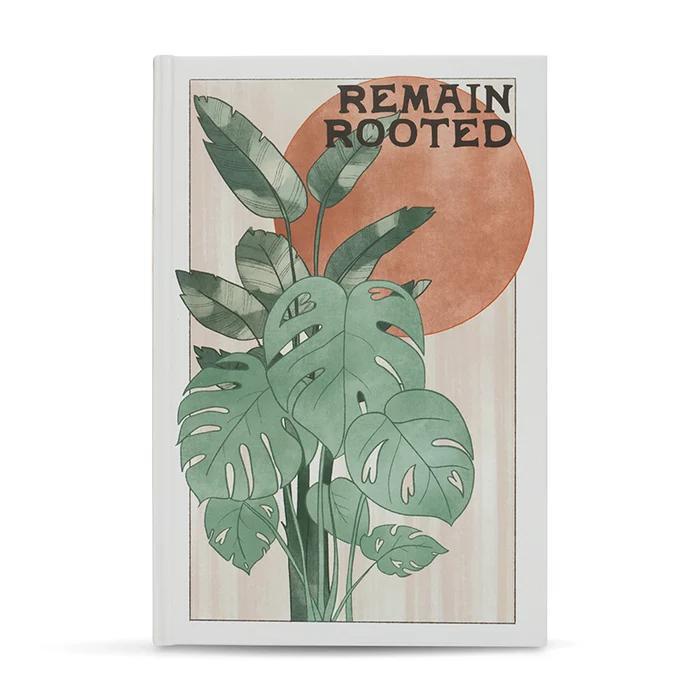 Ark Made Remain Rooted Lined Journal with botanical illustration and minimalist design.