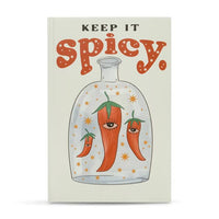 Ark Made Spicy Lined Journal featuring whimsical design with chili peppers and the phrase 'Keep It Spicy'.