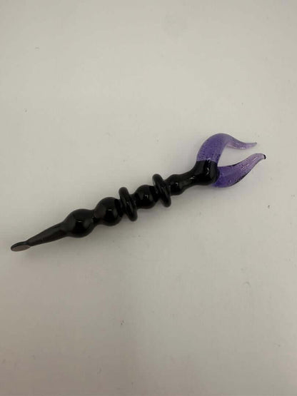 Paulson Pieces Glass Dab Tool 4 pieces American made glass Heady glass purple and black flame 1 piece