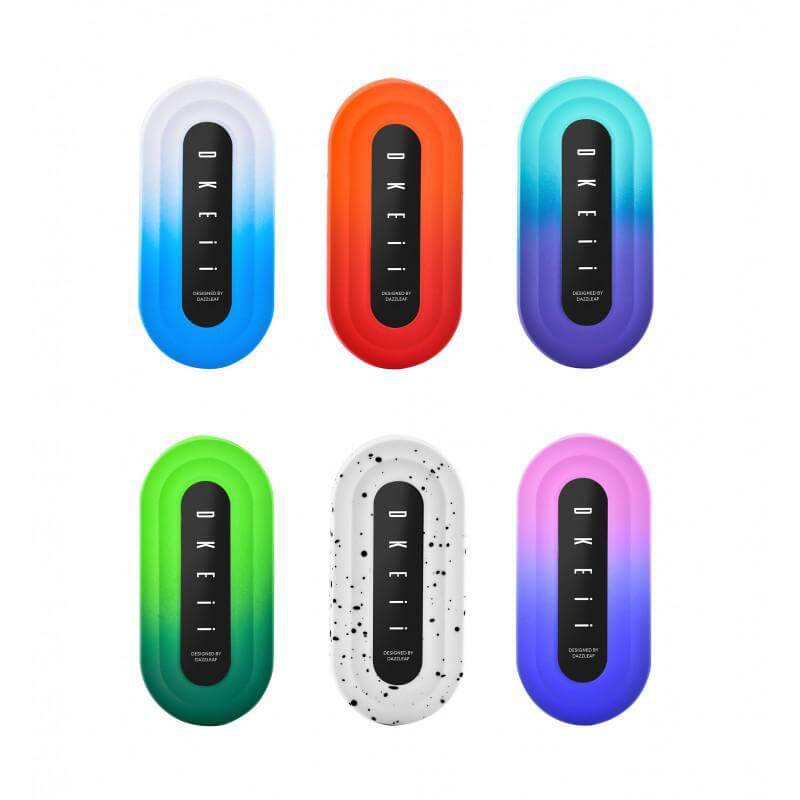 Dazzleaf DKEii 510 battery design in various vibrant colors, featuring a 650mAh rechargeable capacity.