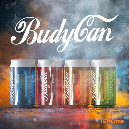 iSpure BudyCan Bubbler - portable water pipe resembling beverage cans, ideal for discreet dabbing and smoking.