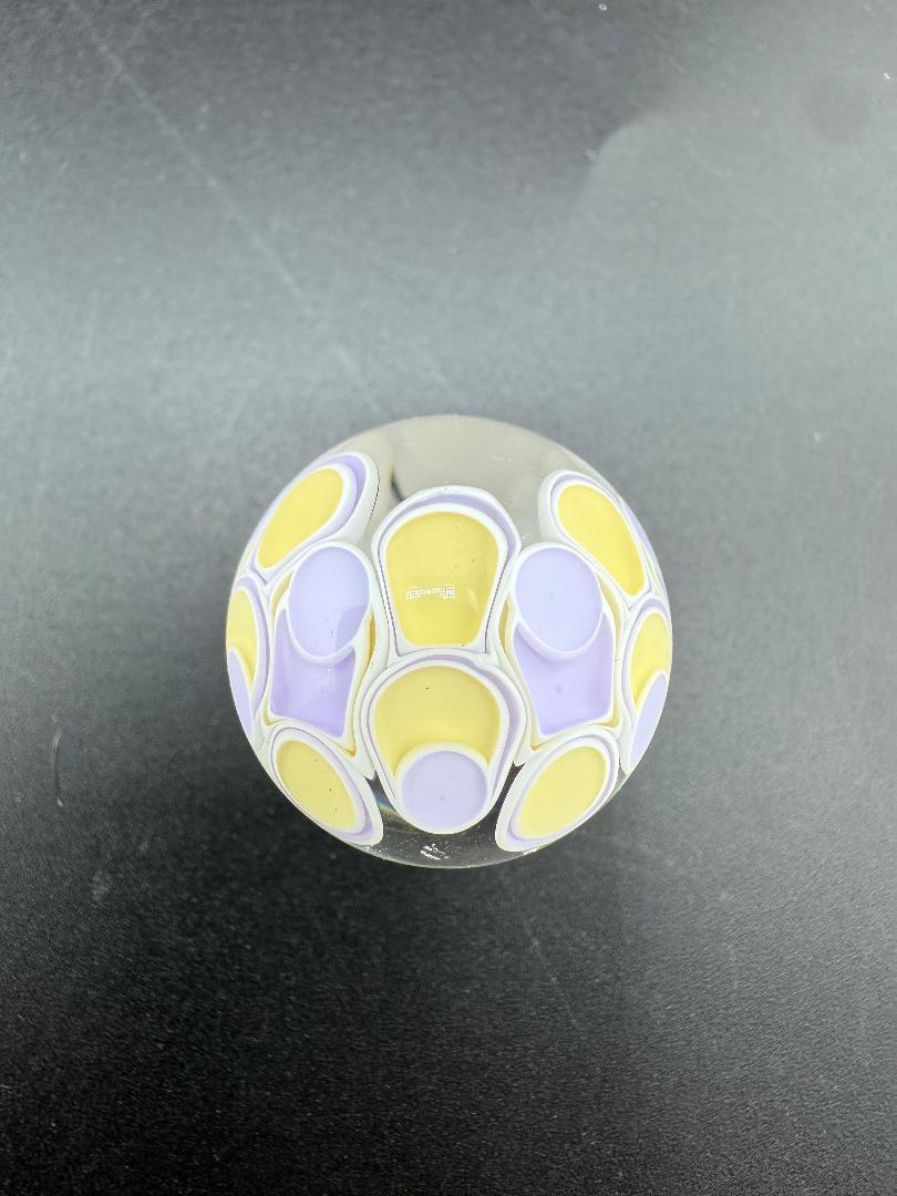 Silacious Boro Jockey (SBJ) Glass Marble Fancy Dot Stack Over Clear Approx. 1"