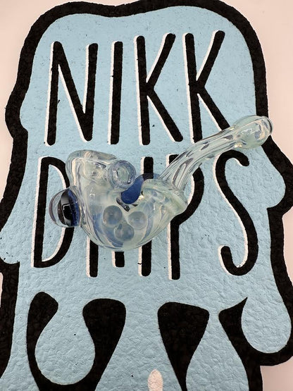 Pugsley Glass Sherlock Pipe - Blue Mini w/ Cloud Attachment