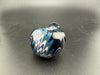Vibrant Mcdoogle Glass Mini Wig Wag Pipe featuring bold blue and white zigzag linework, handcrafted in Spokane, WA.