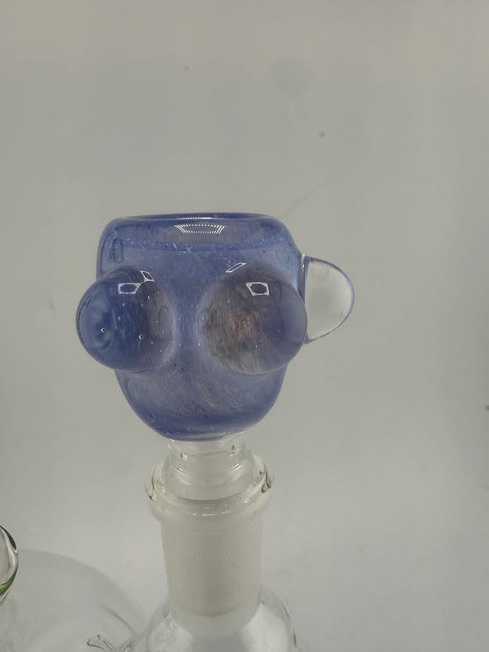 Crondo Glass Frit 14mm Bowl in blue with unique texture and design, showcasing vibrant color blends.