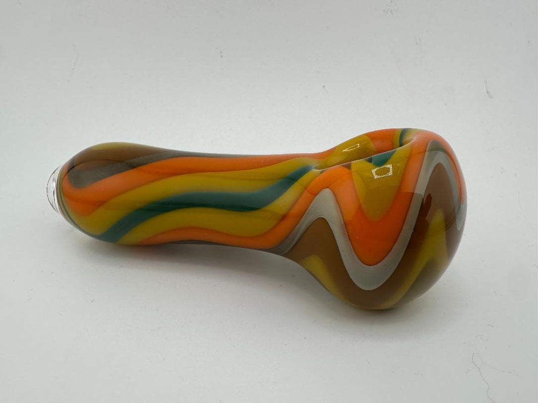 Phranq Glass Dry Pipe - Multi Colored Wig Wag