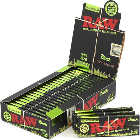 RAW Rolling Papers Organic Hemp Black 1 1/4