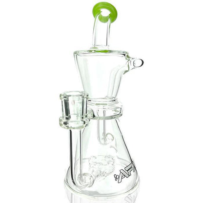 AFM Glass 8.5" Hour Glass Clear Recycler Dab Rig T521 14mm 90°