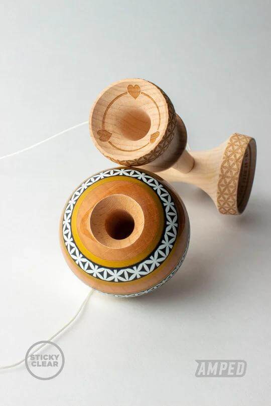Sweets Kendama Amped by Johnny Raekes featuring unique designs and colors for creative tricks.