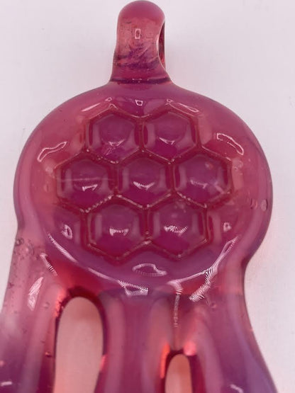 Brando Glass Pendant  Pink Honeycomb Dip