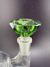 14mm diamond cut bowl featuring a striking green glass design, ideal for enhancing your smoking experience.